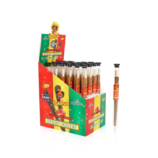 HONEY PUFF GLASS TUBE CONES (BOX OF 24)
