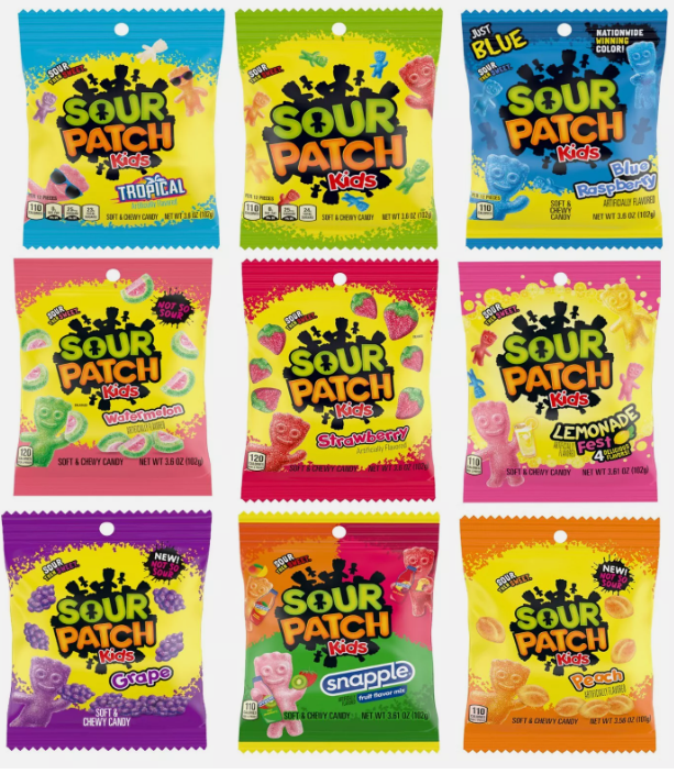SOUR PATCH BAGS 130 gm (BOX OF 12)